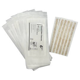 Endure Wound Skin Closures Strips, 5 Strips per Sheet, 2 Sheets per Pouch, 5 Pouches per Box, 50 Strips Total (1/4 ” x 4” Nude Tone)