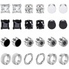 12 Pairs Stainless Steel Magnetic Stud Earrings for Men Women