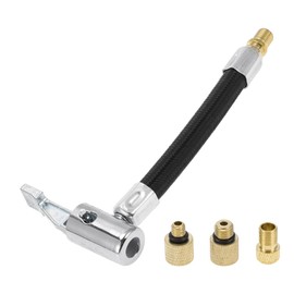 A ABSOPRO Reifenfüller-Verlängerungsrohr Langlebiges 4,72 Zoll M8x0,8 15,5 mm OD Luftkompressor-Verlängerungsschlauchadapter Reifenventil mit Gewindeadapter Nylon Schwarz 1 Set