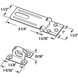 Prime-Line U 117116 Door and Gate, Safety Hasp Hinge Latch with Fixed Staple 3-1/4 inch with Screws, Brass Plated (Single Pack)