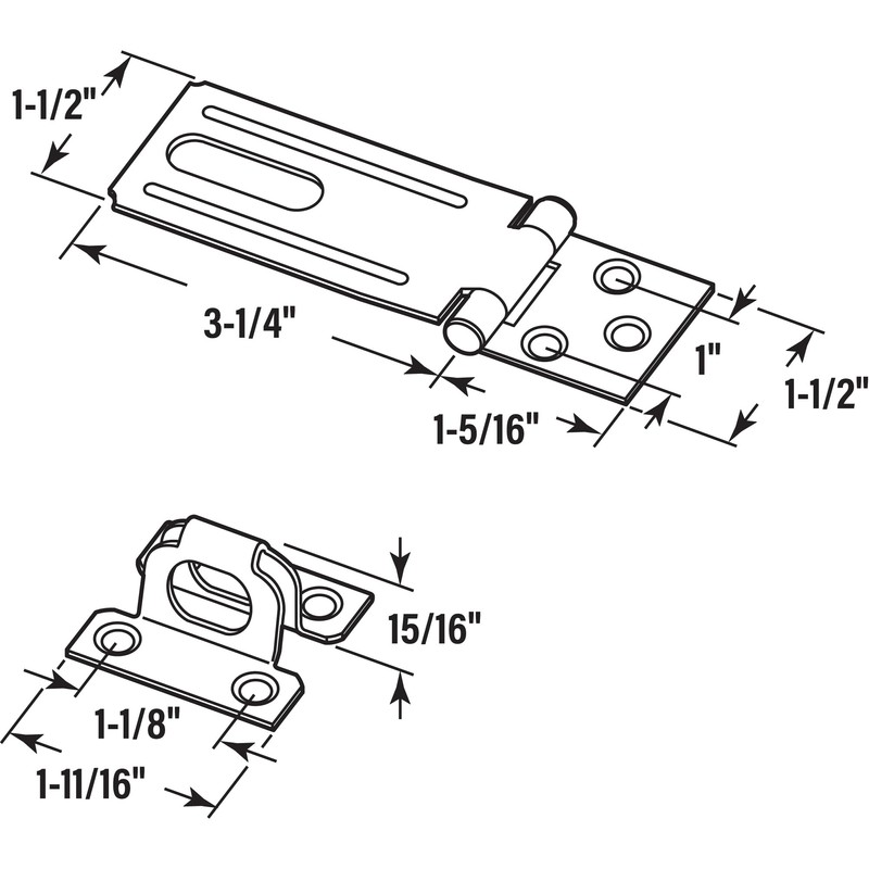 Prime-Line U 117116 Door and Gate, Safety Hasp Hinge Latch