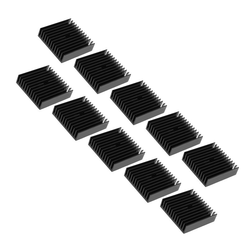 10pcs 40x11x40mm Black Heat Sink Radiator Aluminum Cooling Fin 3