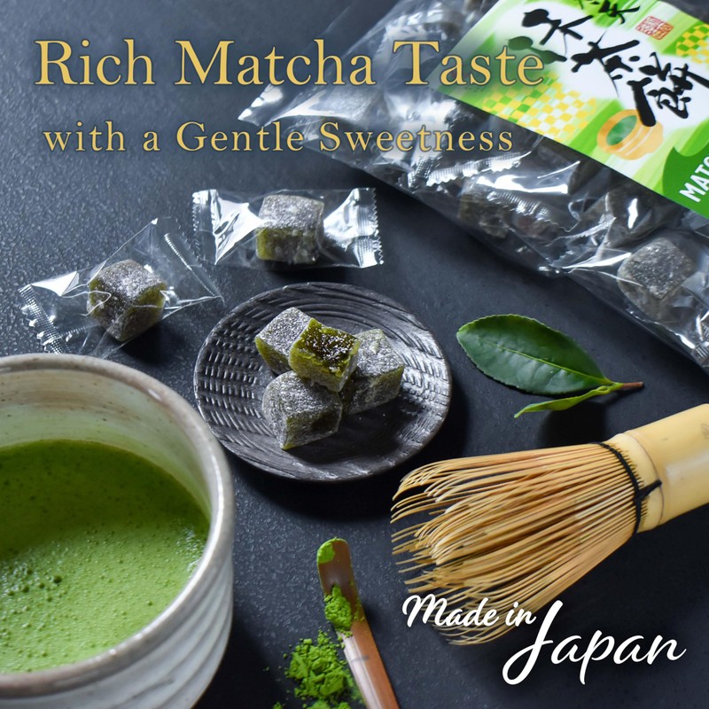 YAMASAN KYOTO UJI Japanese Matcha Agar Mochi Candy, Soft and