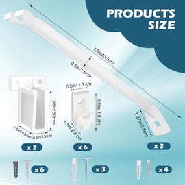 12 Inch Wire Shelf Brackets Set with 3 Wire Rack Support Brackets, 6 Shelf Clips & 2 End Bracket for Shelving Closet Shelf Bracket and Wall Bracket Installation- Coldairsoap (3 Pack)