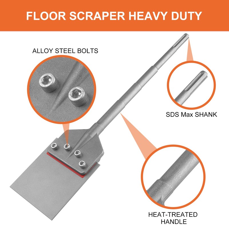 SDS Max Floor Scraper with Replaceable Blade, Firecore 6 Inch