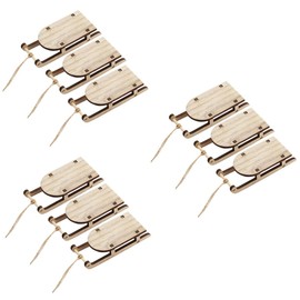 HOMSFOU 9 pcs Bookshelf Xmas Decorative Hanging Decor Vintage Fairy Sled Landscape Fireplace Ornament Desktop Natural Decorations Sleighs Home Wood Ornaments Supplies Skirt Kit Unfinished