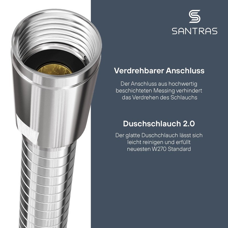 Santras® Shower Hose Premium Chrome