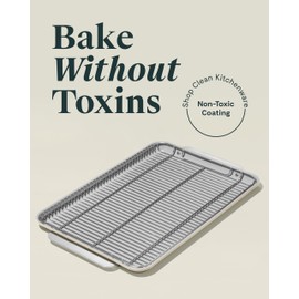 Caraway Non-Stick Ceramic Baking Sheet & Cooling Rack - Ceramic Coated - Non-Toxic, PTFE & PFOA Free - Perfect for Baking, Roasting, and More - Large (18" x 13") - White