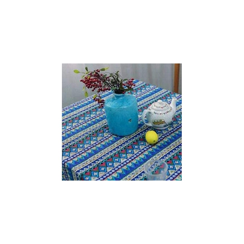 Hemasa Bohemian Style Blue Colour Tablecloth Dinner Picnic Table Cloth(140