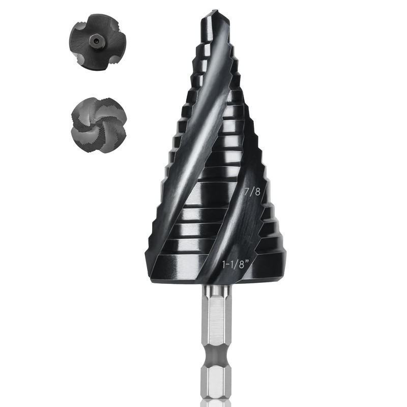 Cobalt M35 Step Drill Bit, TiAlN Coating 4 Spiral Flute