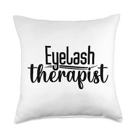 Eyelash Therapist For Lash Bars & Lash Lounges Therapist Artist Lash Tech Eyelash Throw Pillow, 18x18, Multicolor