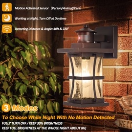 Motion Sensor Outdoor Lights - Oil Rubbed Bronze Dusk to Dawn Outdoor Lighting, Advanced Exterior Light Fixtures Wall Sconce, Waterproof Porch Light Wall Mount for Front Garage, Entryway Anti-Rust