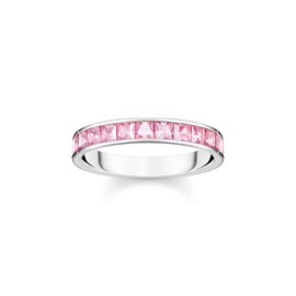 Thomas Sabo Women Ring Pink Stones pavé Silver 925 Sterling Silver TR2358-051-9
