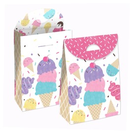 Big Dot of Happiness Scoop Up the Fun - Ice Cream - Sprinkles Gift Favor Bag - Party Goodie Boxes - Set of 12