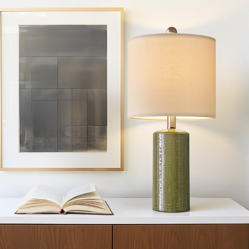 G-SAFAVA 20.25" Small Single Table Lamp for Bedroom Modern Ceramic