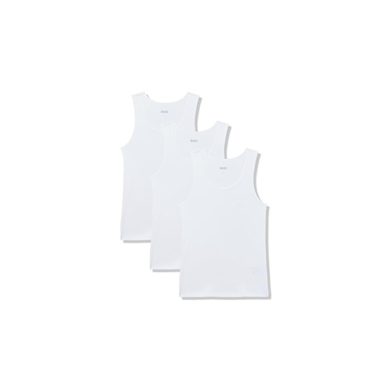BOSS, 3-Pack Rib Classic Tank Top, White Bone, L