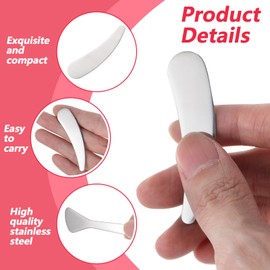 2pcs Mini Metal Makeup Spatula, Reusable Cosmetic Cream Spatulas Spoon, Stainless Steel Face Mask Applicator for Skincare, Beauty Lotion spatulas for Lotions for Sampling and Mixing Creams