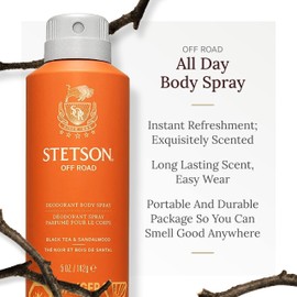 Stetson Personal Care All Day Body Spray by Scent Beauty - Body Spray for Men - Perfect for Men's Grooming Kit - 5 oz - 3 Pack - Off-Road