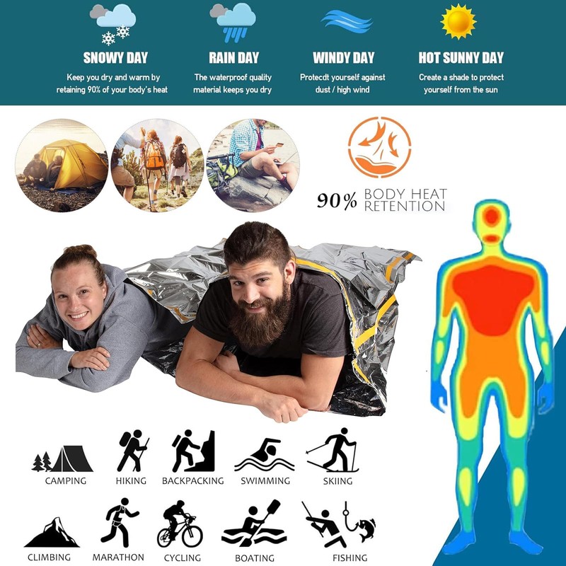 4er Set Emergency Sleeping Bag Insulation Film - Survival Equipment,