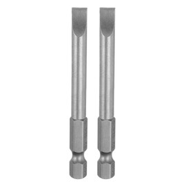 HARFINGTON 2pcs SL6 Slotted Screwdriver Bits 6mm Slotted Tip 1/4" Hex Shank 65mm (2.56") Long Magnetic Flat Head S2 Steel Screw Driver Drill Bits Industrial Power Screwdriver Bit