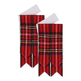 DSS KILT Scottish Traditional KILT HOSE FLASHES for Men-Men's Kilt Accessory, Royal Stewart Tartan, One Size
