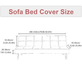 ele ELEOPTION Sofa Cover Without Armrests, Modern Print Sofa Cover 3 Seater Without Armrest Stretch Couch Cover Armless Sofa Bed Cover for Folding Sofa Bed Without Armrests, 180-210 cm