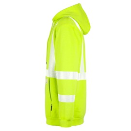 BOCOMAL FR Hoodies High Visibility Cotton Fleece Hi-vis Mid-Weight Flame Resistant Reflective Hooded Sweatshirts