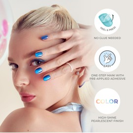 imPRESS Color FX, Fake Nails, Around You, Pink, Oval, Short, 30 count