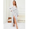RONGTAI Hooded Leopard Print Bathrobe for Women, Long and Thick