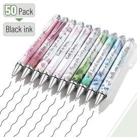 Mr. Pen- Christian Pen Set, 50 Pack, Floral, Black Ink, Bible Verse Pens, Christian Pens for Women Men