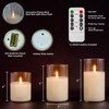 NICEME Pure White Glass Flameless Candles, Battery Operated LED Pillar