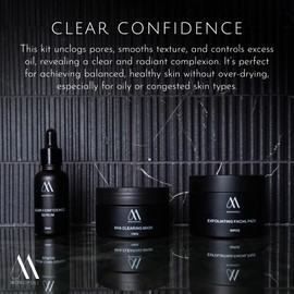 Monopoli Skin Clear Confidence Kit | Acne Serum, Exfoliating Face Pads & BHA Clearing Mask | Daily Skin Care Routine Perfect for Women and Men | Essentials for Women & Teens