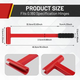 KiBcsLic Heavy Duty Hinge Adjustment Tool for 134 Gauge Commercial Doors Long Handle Piano Hinge Bender with Rubber Grip for Precise Alignment