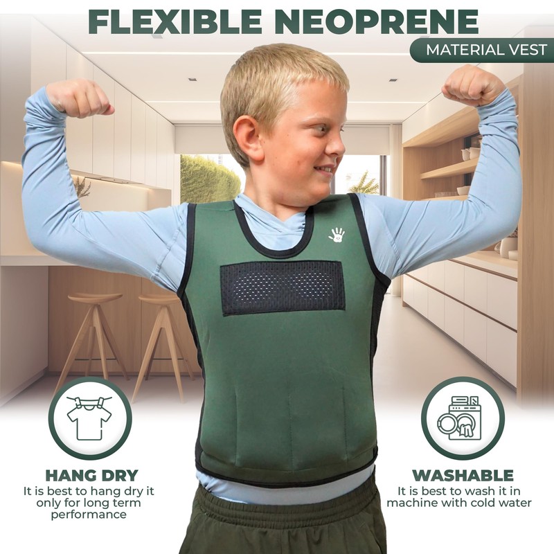 Weighted Vest for Kids - Adjustable Compression Vest, Medium (Ages
