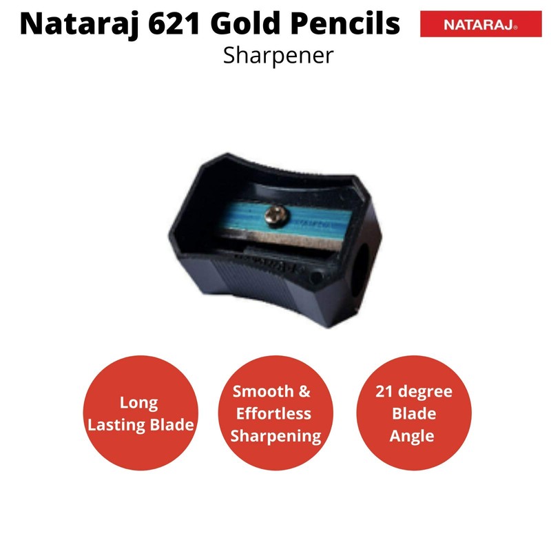 12 x Natraj Gold body Hexagonal Shape HB Graphite Pencils