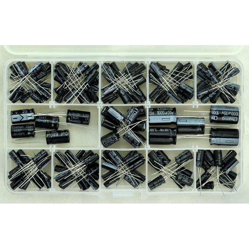WINGONEER Capacitors 13 Values Total 200 PCS 0.47uF to 1000uF