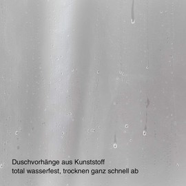 WELTRXE Shower Curtain with Bottom Weight Magnet, Waterproof EVA Curtain for Shower and Bath, Child-Friendly, Soft Bath Curtains, 0.15 mm Thick, 183 x 183 cm, Semitransparent Matte Glassy, incl. 12