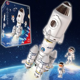 BLOONSY Rocket Ship Toys for Kids | Space Shuttle Toys Model with Astronaut Figures | Space Toys for Kids 3 5 8 10 Years Old