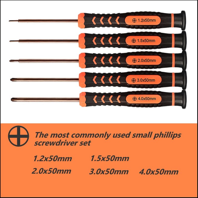 Small Phillips Screwdriver Set,TECKMAN 5 Piece Repair Tools Kit for