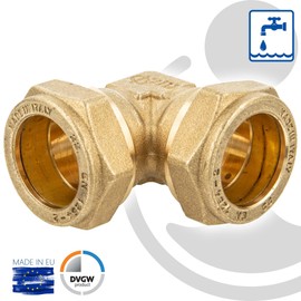 MS Clamping Ring Connector Angle 90° Screw Connection 18 x 18 mm