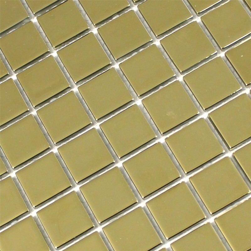 Glass Mosaic Tiles Gold Plain Bathroom Wall Living Room Kitchen