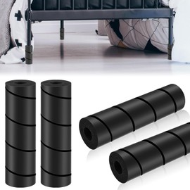 ReliThick 4 Pcs Bed Frame Toe Protectors 6" Bed Frame Leg Covers Feet Protectors to Keep Your Toes from Hard Furniture Legs Corner Guards, No Adhesive or Glue (Black)