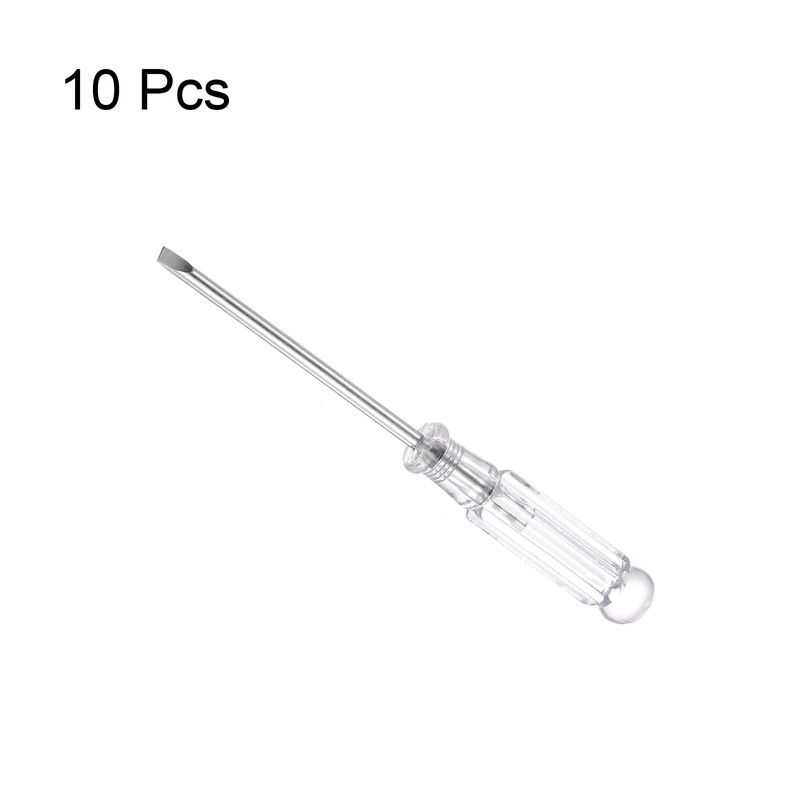 uxcell Mini Slotted Screwdriver, 3.0mm Flat Head with Clear Handle