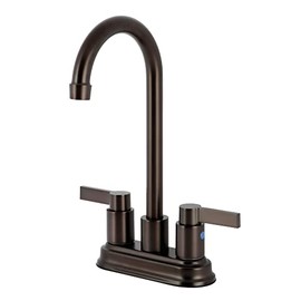 Kingston Brass KB8495NDL 4-3/4-Inch in Spout Reach NuvoFusion Two Handle 4-Inch Centerset Bar Faucet, Oil Rubbed Bronze