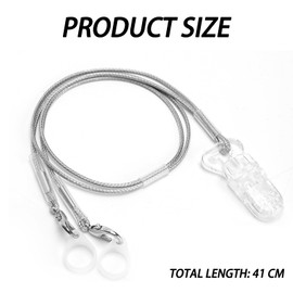 Hearing Aid Anti-Lost Lanyard, Gray Dual Clear Clips Lanyard, Hearing Amplifier Rope - Never Lose Your Hearing Aid Again! Ideal for Seniors & Kids in Daily Use