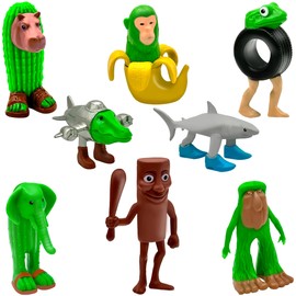 PICKONA Italian Brainrot Toys Action Figures Set, 8-Piece Tung Tung Tung Sahur Figures for Kids & Adults, Tralalero Tralala-Inspired, Creative Desk Decorations Safe Gifts for Fans,Colleagues,Friends