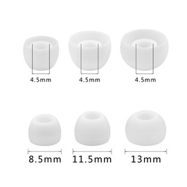 ALXCD Ear Tips for Powerbeats 3 2 Wireless Headphone, SML 3 Sizes 6 Pair Silicone Replacement Earbud Tips Ear Gel, Fit for Beats Powerbeats2 Wireless [6 Pair](White)