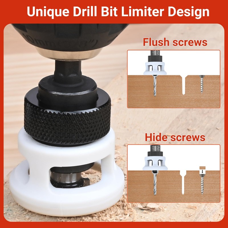Preciva Countersink Drill Bit Set for Wood, 7 PCS Counter