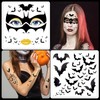 HOWAF 4 Sheets Halloween Face Tattoo Bat Tattoo Face Bat
