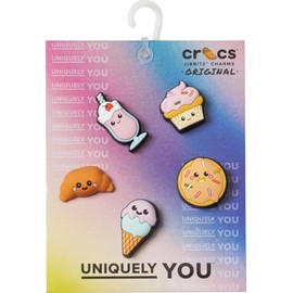 Crocs Unisex's Mini 3D Pastry Shop 5 Pack Shoe Charms, Blue/Purple, No Size